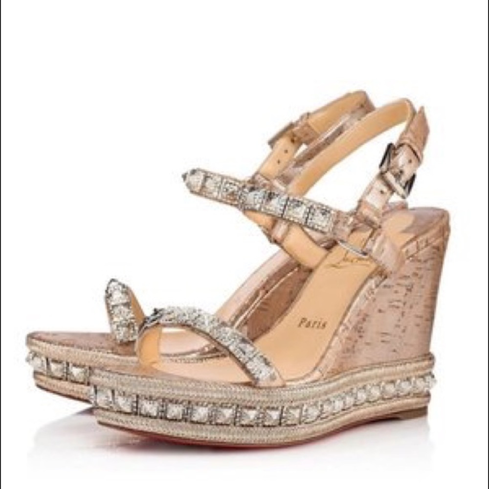 Christian loub Pira Ryad Studded Platform Wedge